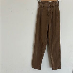 Men's Brown Pleated Pants